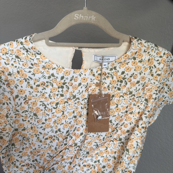 RIHOAS Cream and Yellow Floral Midi Dress - Picture 3 of 3